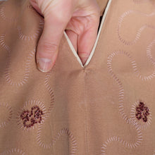 Load image into Gallery viewer, 40s ORANGE-BROWN GROSGRAIN FITTED DRESS WITH SOUTACHE AND BEADWORK - M-L