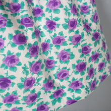 Load image into Gallery viewer, 50s 60s SAMBO VANITY COTTONS PURPLE ROSE PRINT DRESS - XS