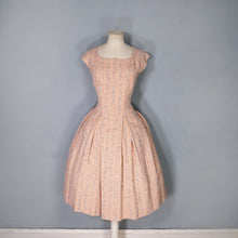Load image into Gallery viewer, 60s PEACH DAY DRESS AND CROPPED BOLERO WITH RAINBOW FLECKS - L
