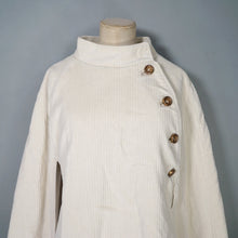 Load image into Gallery viewer, VINTAGE CREAM COLOURED HEAVY CORDUROY CAPE COAT - M
