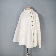 Load image into Gallery viewer, VINTAGE CREAM COLOURED HEAVY CORDUROY CAPE COAT - M