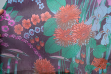 Load image into Gallery viewer, 70s PSYCHEDELIC FLORAL AND MUSHROOM PRINT MAXI DRESS WITH HUGE BALLOON SLEEVES - S