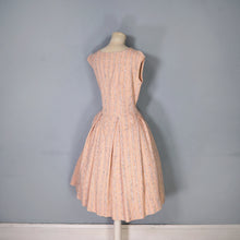 Load image into Gallery viewer, 60s PEACH DAY DRESS AND CROPPED BOLERO WITH RAINBOW FLECKS - L