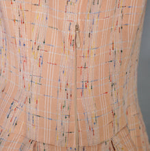 Load image into Gallery viewer, 60s PEACH DAY DRESS AND CROPPED BOLERO WITH RAINBOW FLECKS - L