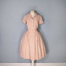 Load image into Gallery viewer, 60s PEACH DAY DRESS AND CROPPED BOLERO WITH RAINBOW FLECKS - L