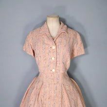 Load image into Gallery viewer, 60s PEACH DAY DRESS AND CROPPED BOLERO WITH RAINBOW FLECKS - L