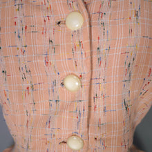 Load image into Gallery viewer, 60s PEACH DAY DRESS AND CROPPED BOLERO WITH RAINBOW FLECKS - L