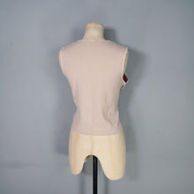 Load image into Gallery viewer, 70s BROWN AND GREY ART DECO LADY PORTRAIT PATTERN TANK TOP - M