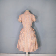 Load image into Gallery viewer, 60s PEACH DAY DRESS AND CROPPED BOLERO WITH RAINBOW FLECKS - L