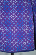 Load image into Gallery viewer, 70s PURPLE AND BLUE WELSH WOOLLENS TAPESTRY CAPE COAT WITH BELT - S-M