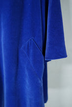 Load image into Gallery viewer, 60s RICH ROYAL BLUE VELVET SWING / OPERA COAT WITH COWL COLLAR - free size
