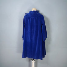 Load image into Gallery viewer, 60s RICH ROYAL BLUE VELVET SWING / OPERA COAT WITH COWL COLLAR - free size