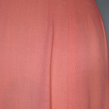Load image into Gallery viewer, EARLY 50s SALMON PINK L&#39;AIGLON SOFT RAYON FITTED DRESS WITH TORTOISE SHELL BUTTONS - S