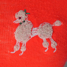 Load image into Gallery viewer, 50s "NYLON BY NEWPORT" POODLE APPLIQUE CORAL CROPPED JUMPER - XXS / PETITE