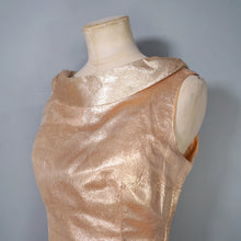 Load image into Gallery viewer, 50s METALLIC GOLD LUREX FITTED EVENING TOP / BLOUSE - S