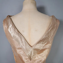 Load image into Gallery viewer, 50s METALLIC GOLD LUREX FITTED EVENING TOP / BLOUSE - S