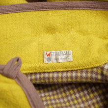 Load image into Gallery viewer, 70s WETHERALL REVERSIBLE WOOL CAPE IN PLAID AND BOLD YELLOW - S-M