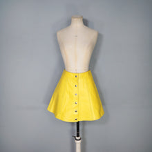 Load image into Gallery viewer, LORD BRUMMEL ITALIAN YELLOW LEATHER A-LINE MINI SKIRT - 25&quot;