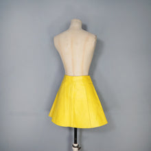 Load image into Gallery viewer, LORD BRUMMEL ITALIAN YELLOW LEATHER A-LINE MINI SKIRT - 25&quot;