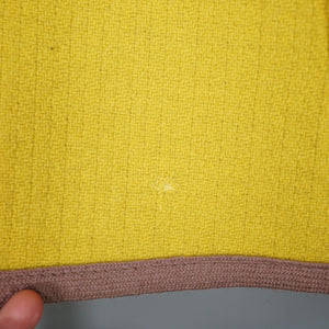 70s WETHERALL REVERSIBLE WOOL CAPE IN PLAID AND BOLD YELLOW - S-M