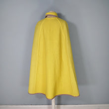 Load image into Gallery viewer, 70s WETHERALL REVERSIBLE WOOL CAPE IN PLAID AND BOLD YELLOW - S-M