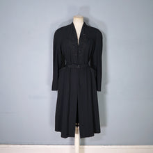 Load image into Gallery viewer, 40s RUE DE LA PAIX BLACK BEADED GOTHIC PARISIAN BELTED COAT - S