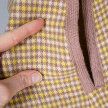 Load image into Gallery viewer, 70s WETHERALL REVERSIBLE WOOL CAPE IN PLAID AND BOLD YELLOW - S-M