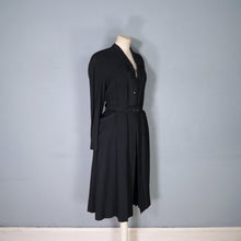 Load image into Gallery viewer, 40s RUE DE LA PAIX BLACK BEADED GOTHIC PARISIAN BELTED COAT - S
