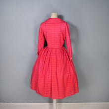 Load image into Gallery viewer, 60s DARK VIVID PINK SLEEVED SHIRTWAIST WITH FULL SKIRT - S