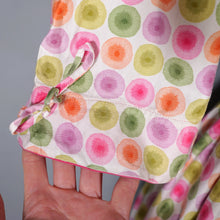 Load image into Gallery viewer, 50s PINK ORANGE GREEN WATERCOLOUR DOT PRINT SHIRT DRESS - S-M