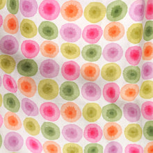 Load image into Gallery viewer, 50s PINK ORANGE GREEN WATERCOLOUR DOT PRINT SHIRT DRESS - S-M