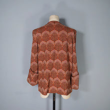 Load image into Gallery viewer, 70s BUS STOP ART DECO STYLE LEAF PATTERN OPEN SWING COAT JACKET - M