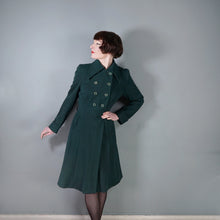 Load image into Gallery viewer, 40s GREEN WOOL DAGGER COLLAR DOUBLE BREASTED AUTUMN COAT - S