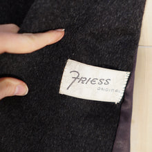Load image into Gallery viewer, 50s FREISS ORIGINAL DARK GREY MOHAIR WOOL AND VELVET  SWING  COAT