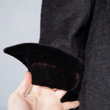 Load image into Gallery viewer, 50s FREISS ORIGINAL DARK GREY MOHAIR WOOL AND VELVET  SWING  COAT