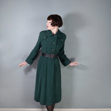 Load image into Gallery viewer, 60s does 40s DARK GREEN WOOL DOGEAR COLLAR AUTUMN COAT - S
