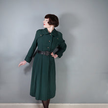 Load image into Gallery viewer, 60s does 40s DARK GREEN WOOL DOGEAR COLLAR AUTUMN COAT - S