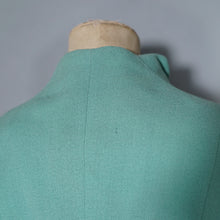 Load image into Gallery viewer, 60s LILLI ANN PASTEL MINT GREEN WOOL CREPE ASYMMETRIC JACKET WITH FUR CUFFS - S