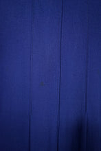 Load image into Gallery viewer, 40s DARK BLUE PIN TUCKED DRESS WITH BUTTON DETAIL AND BUCKLED BELT - S