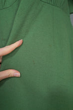 Load image into Gallery viewer, 60s SOFT GREEN WOOL FITTED DRESS WITH NECK BOW AND BACK BUTTONING - M
