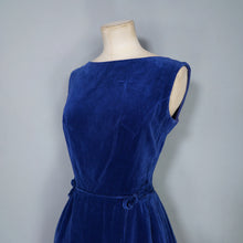 Load image into Gallery viewer, 60s RICHARD SHOPS ROYAL BLUE VELVET COCKTAIL DRESS - XS-S