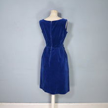 Load image into Gallery viewer, 60s RICHARD SHOPS ROYAL BLUE VELVET COCKTAIL DRESS - XS-S