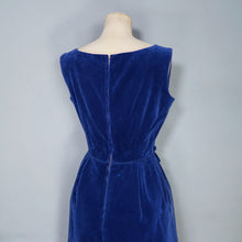 Load image into Gallery viewer, 60s RICHARD SHOPS ROYAL BLUE VELVET COCKTAIL DRESS - XS-S
