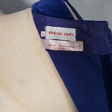 Load image into Gallery viewer, 60s RICHARD SHOPS ROYAL BLUE VELVET COCKTAIL DRESS - XS-S