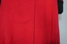 Load image into Gallery viewer, 50s 60s BOLD RED WOOL WINTER COAT WITH FAUX ASTRAKHAN TRIM - M