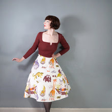 Load image into Gallery viewer, 50s 60s NOAHS ARC WHIMSICAL ANIMAL NOVELTY PRINT FULL SKIRT - 27"