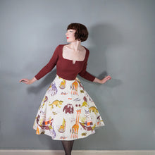 Load image into Gallery viewer, 50s 60s NOAHS ARC WHIMSICAL ANIMAL NOVELTY PRINT FULL SKIRT - 27"