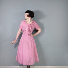 Load image into Gallery viewer, 40s DUSKY PINK TEA DRESS WITH A POLKA DOT SHAWL COLLAR - L / volup
