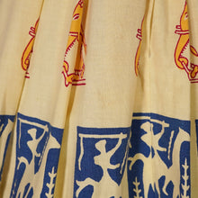 Load image into Gallery viewer, 50s BRIGHT WARM YELLOW INDIAN ELEPHANT BLOCK PRINT COTTON DRESS - XS