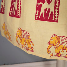 Load image into Gallery viewer, 50s BRIGHT WARM YELLOW INDIAN ELEPHANT BLOCK PRINT COTTON DRESS - XS